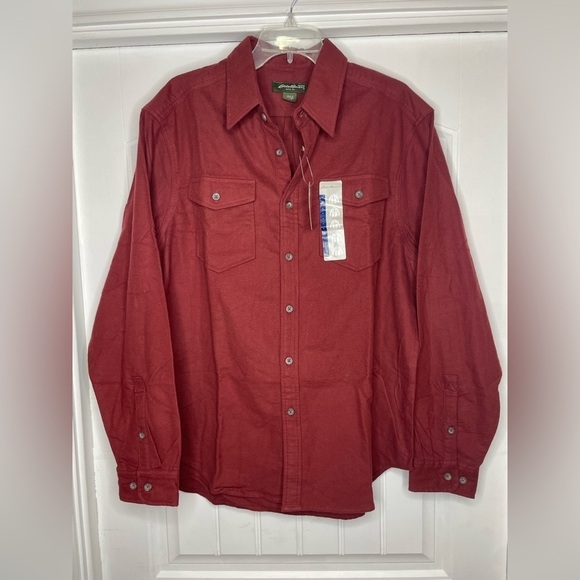 NWT Eddie Bauer Cotton Button Down Long Sleeve Shirt Size Large - Picture 1 of 8